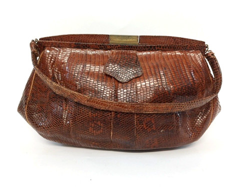 Crocodile skin clutch - crocodile,