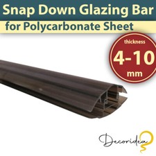 Britshield® Bronze Polycarbonate Snap Down Glazing Bar for 4-6-8-10mm Sheets