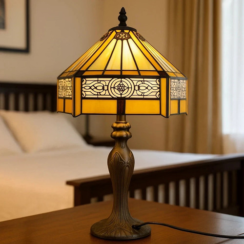 Tiffany style table - table, lamp