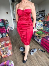 karen millen red corset dress