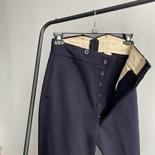 Vintage 1940s WW2 British Army Battledress Serge Wool Trousers Pants Navy Blue 