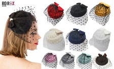Vintage 40's 50's Ladies Fascinator Hat - Retro Wedding Party Net Veil Headpiece