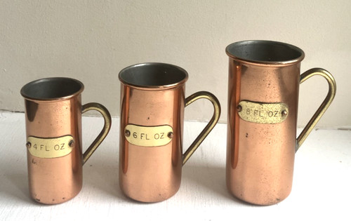 Vintage copper measuring cups - vintage,