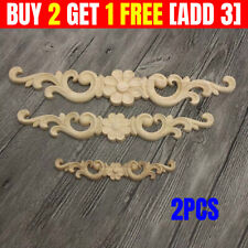 2X Wooden Carved Applique