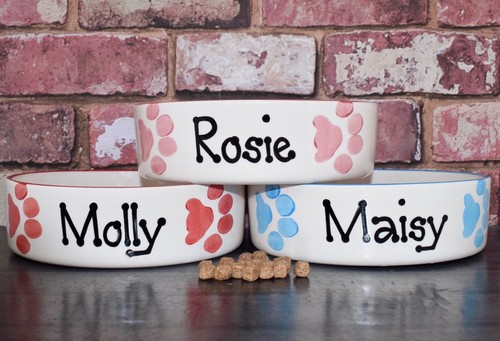Personalised ceramic dog bowl