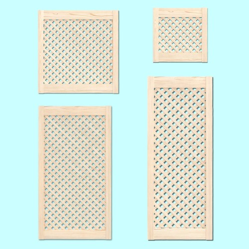Solid pine lattice cabinet - lattice,