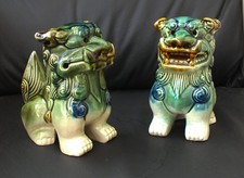 Pair Ceramic Foo/Fu Dogs