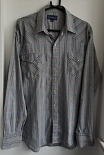 Vintage Rock Creek Ranch Tall Man Check Western Shirt Snaps 46"-114.5cm MT (93WR