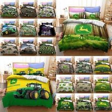 John Deere Agriculture Tractor Bedding Set Duvet Cover Pillowcase Double Single