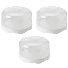 3x Plastic Cake Box Tub