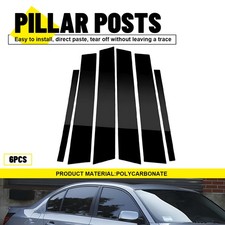 For BMW 5 Series E60 Saloon Window Door B-Pillar Trim Covers Gloss Black Sport