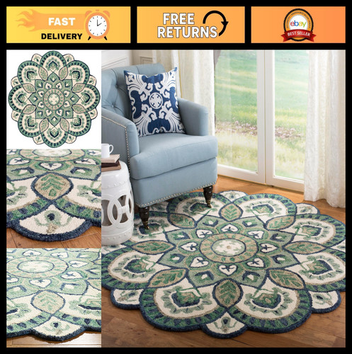 Handmade boho floral area rug - boho,