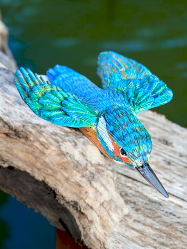 Vintage miniature kingfisher - miniature,