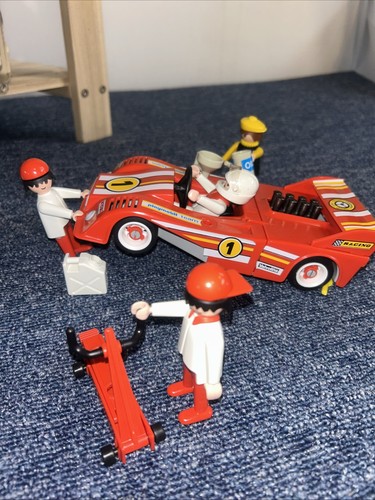 Playmobil red racing car set - red,