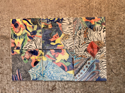 Hand painted cermaic tiles - hand, 6