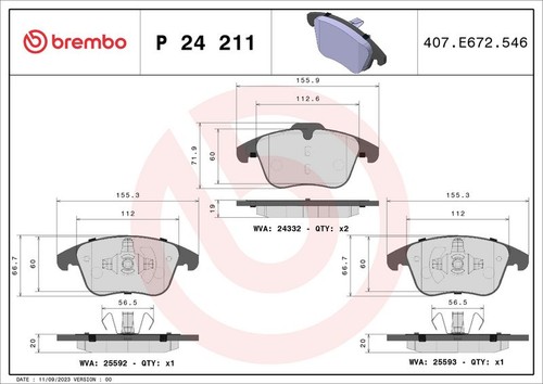Brembo p24211 brake pad - brembo,