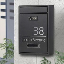 PERSONALISED LETTER BOX POST MAIL BOX WALL MOUNTED POST BOX LOCKABLE CODES