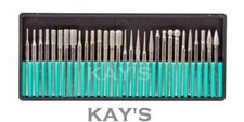 30Pc DIAMOND BURR ROTARY TOOL BIT SET DREMEL ENGRAVING METAL GLASS WOOD STONE