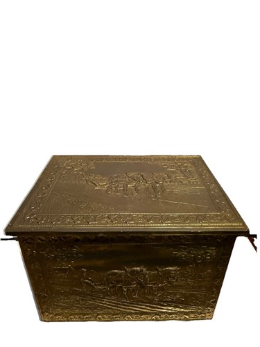 Vintage brass coal - coal, box