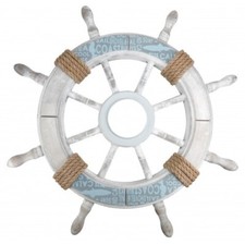 Boat Ships Wheel Nautical Beach Wooden Home Wall Decoration Ornament 61cm Rustic