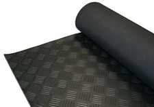 CHECKER PLATE 5 BAR RUBBER GARAGE FLOORING MATTING 1.2M & 1.5M WIDE X 3MM THICK