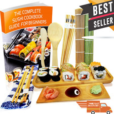 Sushi Making Kit Bamboo Rolling Mat Sushi Maker Set Gift for Beginners & eBook🍣