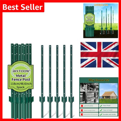 Metal fence posts 118cm pack - fence,