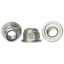 SERRATED FLANGED NYLOC NUTS A2