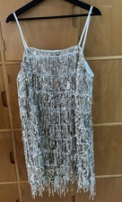 Marks & Spencer silver sequin strappy party flapper style dress size 18 bnwt