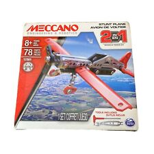 New MECCANO 2-In-1 STUNT PLANE KIT Tools Included 78 Piece STEM Toy Kit-17201
