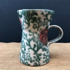 VINTAGE DARTINGTON STUDIO POTTERY GREEN 'LEOPARD' JANICE TCHALENKO JUG