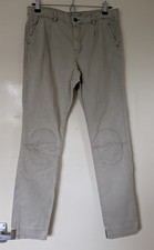 Zara Kids Beige Straight Leg Trousers Age 13-14 Years Waist Adjusters 