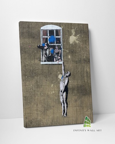 Banksy hung lover man graffiti - man,