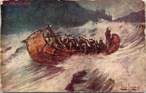 The war canoe - war, postcard