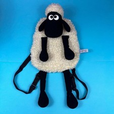 Vintage Wallace & Gromit Shaun The Sheep Backpack Bag Lamb Aardman Plush 1990s