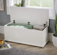 Ottoman Storage Trunk Toy Chest Bedding or Blanket Box Large Wooden Malmo