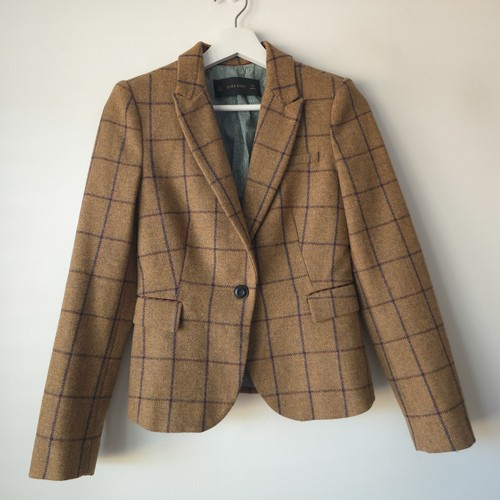 Zara 100 wool camel blazer - wool,