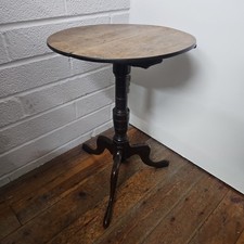 Antique Early 19th-century Oak Tilt Top Side Wine Table 62x44cm 