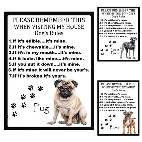 Dog poem metal sign plaque - sign, tin