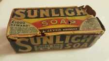 Vintage SUNLIGHT SOAP Original Box two Soap Bars 1920s