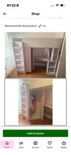 Cabin bed with desk, wardrobe