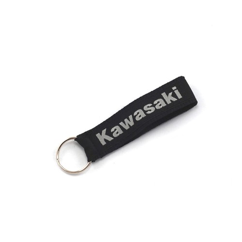 Black fabric print keyring - print, for