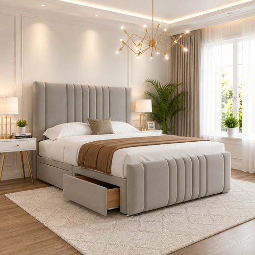 Chesterfield winged divan bed - divan,