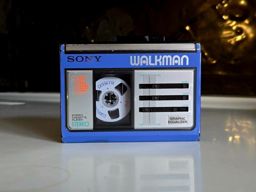 Blue sony walkman - blue,
