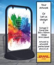 Swinger 2 / 2000 Pavement Sign Advertising A-Board Display Panel/Poster Pocket