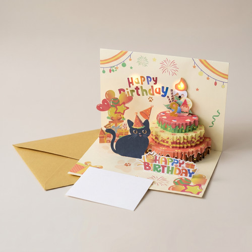 Birthday greeting card pop - 3d,