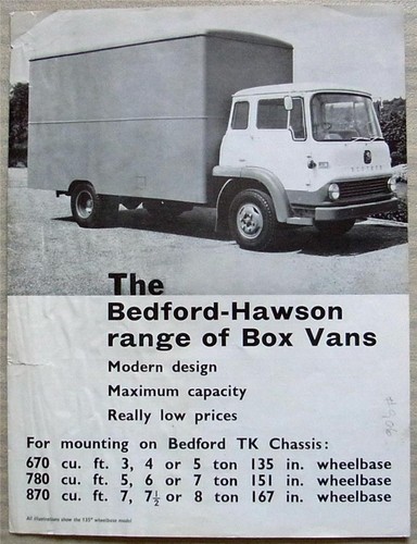 Bedford hawson box vans - tk,