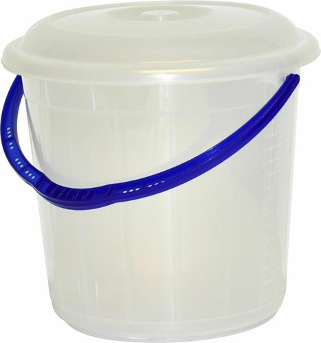 Clear plastic bucket with lid - with,