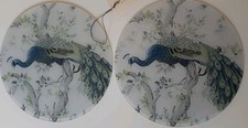 Laura Ashley Set of 4 Belvedere Peacock Print Placemats In Holder.
