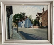 Original OIL PAINTING Summers Afternoon Quiet Village by JOHN BARCHAM